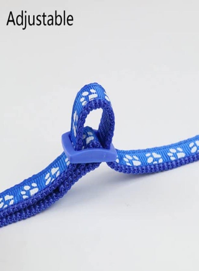 Pups&Pets طوق قطط من Pups&Pets بنقشة أقدام مع جرس، طوق أساسي للكلاب والقطط، مشبك قابل للتعديل، طوق من البوليستر للقطط والكلاب، طوق سريع الفتح وجيد التهوية، 10 مم (لون أزرق) - Image 4